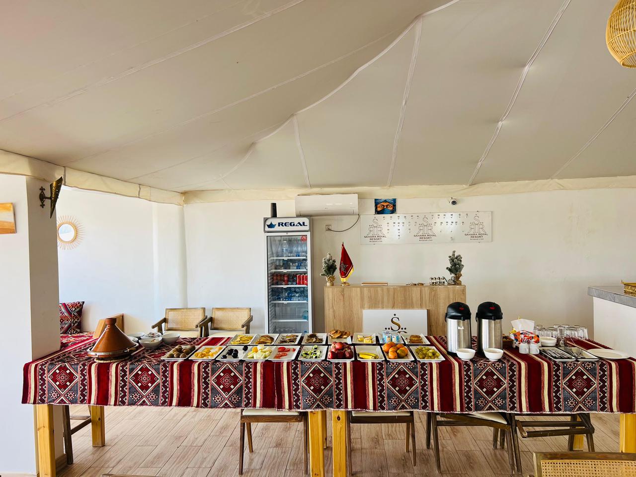 Traditional Moroccan breakfast served each morning – Sahara Royal Resort desert camp