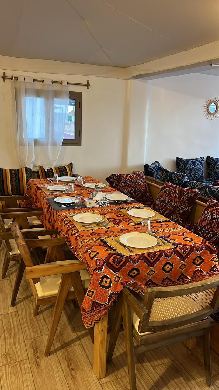 Dining room at Sahara Royal Resort luxury desert camp, Merzouga Morocco